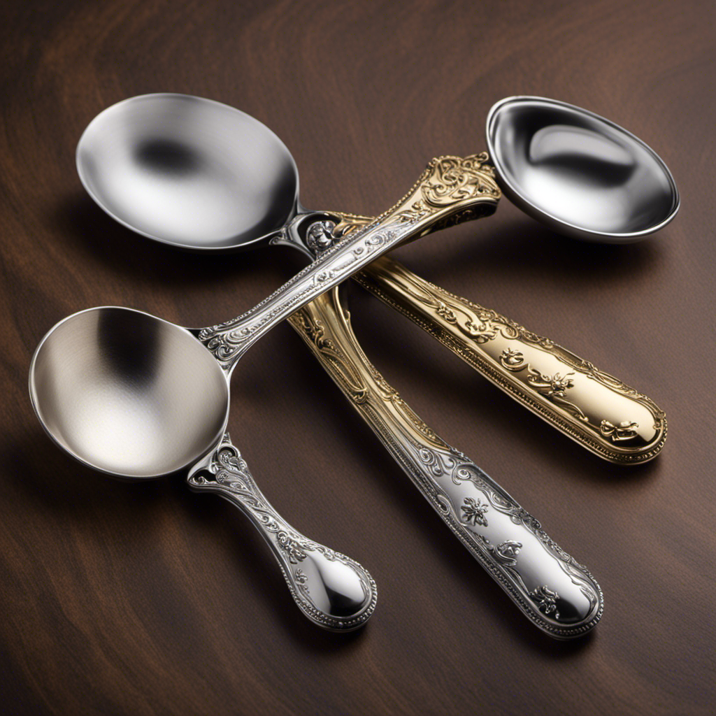 An image showcasing two measuring spoons side by side, one filled with 4