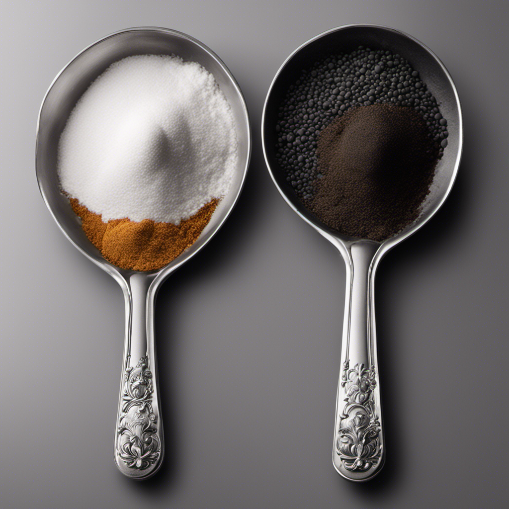 An image depicting a measuring spoon filled with 4 tablespoons of a substance, alongside another spoon filled with 4 teaspoons, showcasing the exact measurements of both