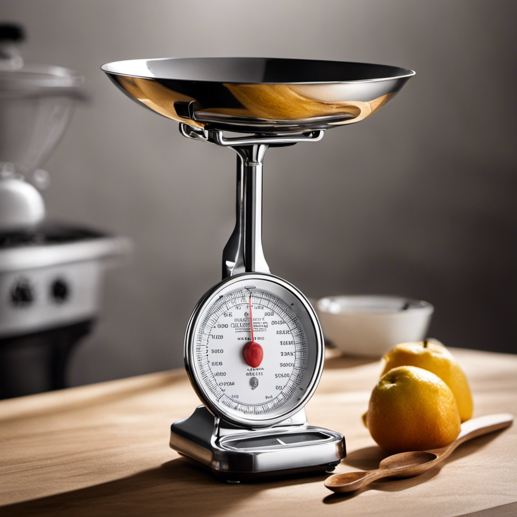 An image showcasing a kitchen scale with 40 grams of sugar carefully poured into a teaspoon, emphasizing the precise measurement