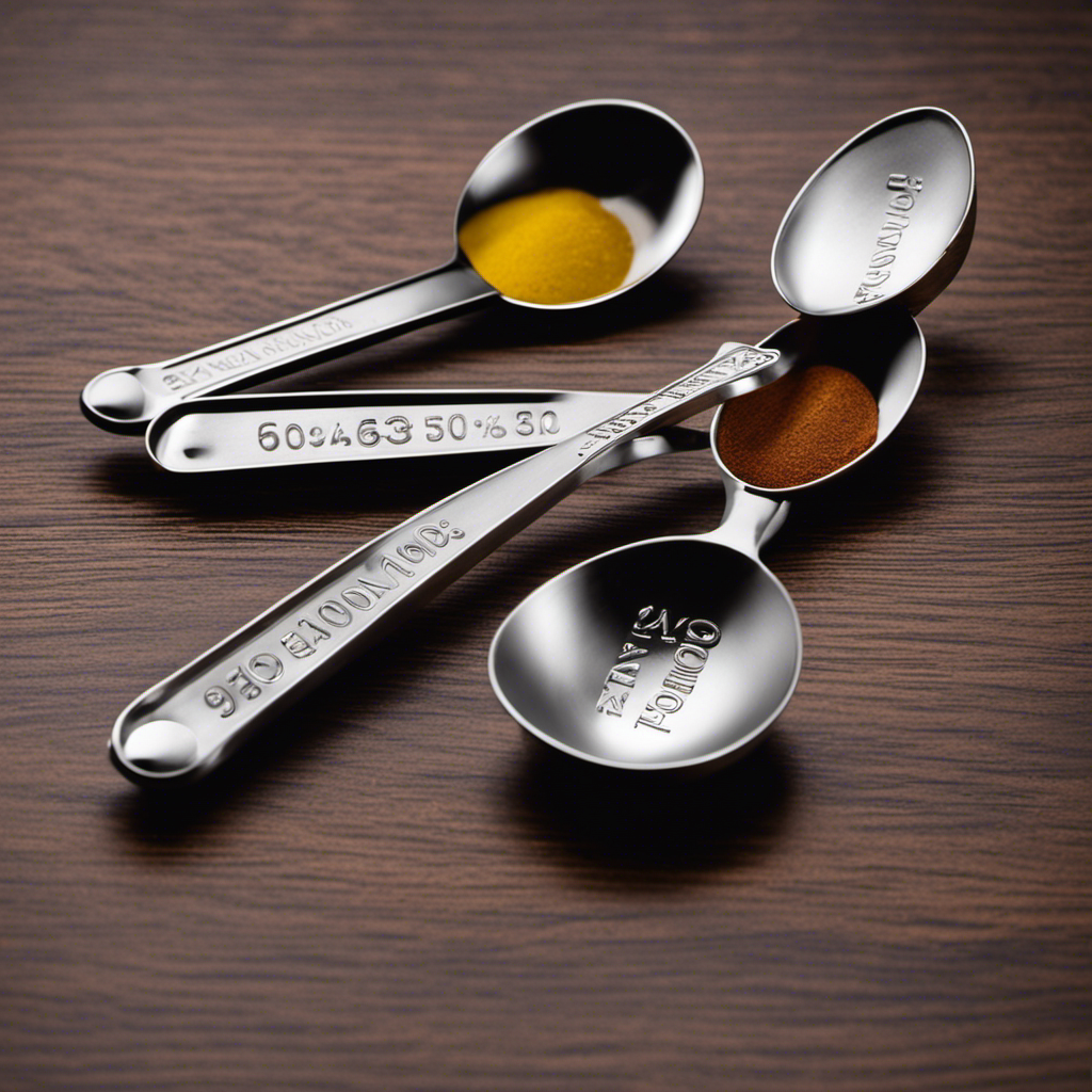 An image depicting two identical measuring spoons, one filled with 40 grams of a fine substance and the other filled with an equivalent amount in teaspoons, showcasing the conversion from grams to teaspoons visually