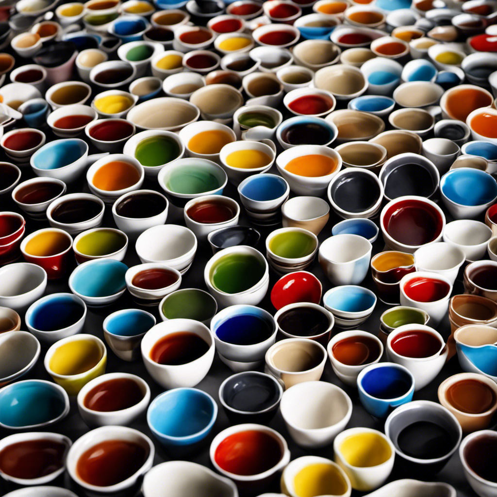 An image showcasing 44 teaspoons pouring their contents into a collection of empty cups, illustrating the conversion from teaspoons to cups