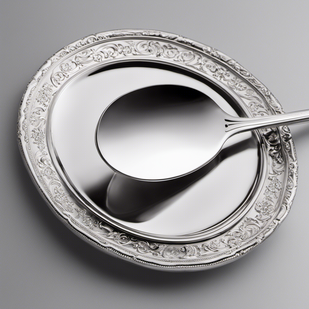 An image depicting a small, leveled teaspoon filled halfway with a fine powder, precisely measuring