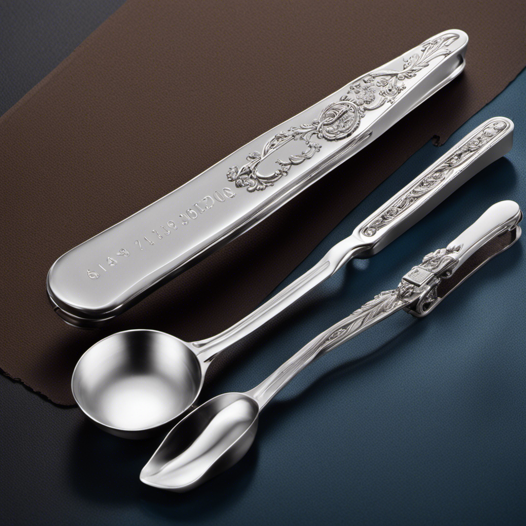 An image displaying two measuring spoons side by side - one filled with 5ml of liquid and the other with an equivalent amount in teaspoons