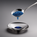 An image showcasing a delicate teaspoon filled with precisely measured 6 milligrams of a substance