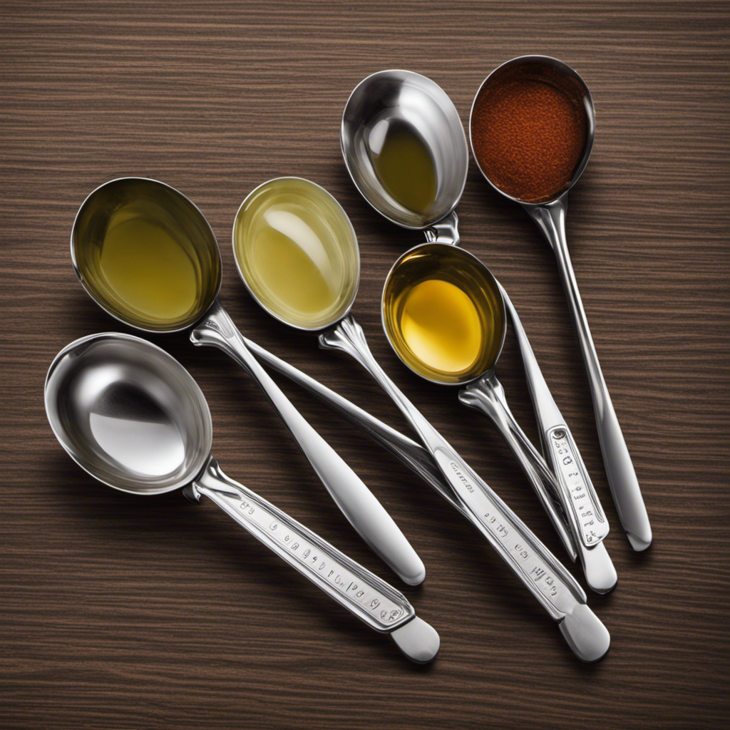 An image showcasing two identical measuring spoons: one filled with 6cc of liquid, the other with an equivalent amount in teaspoons