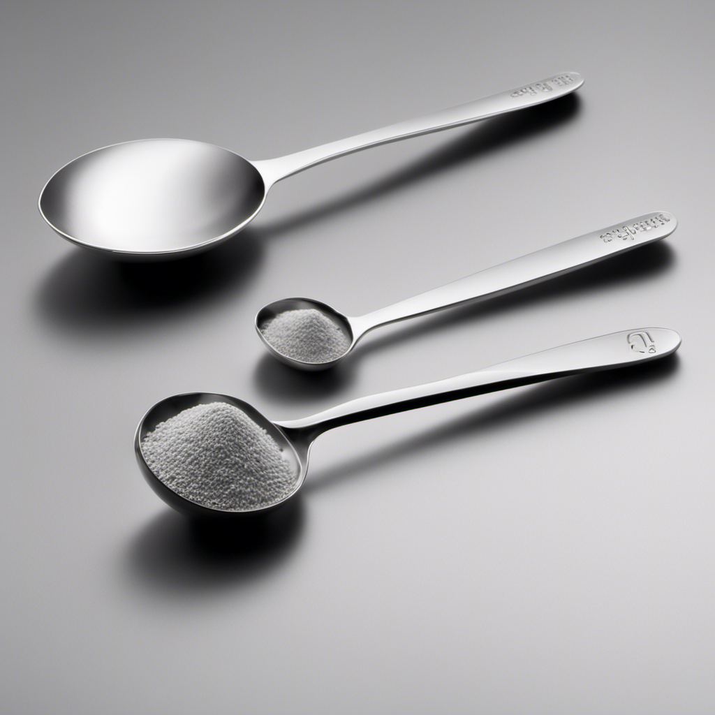 An image depicting a measuring spoon filled with precisely measured 7