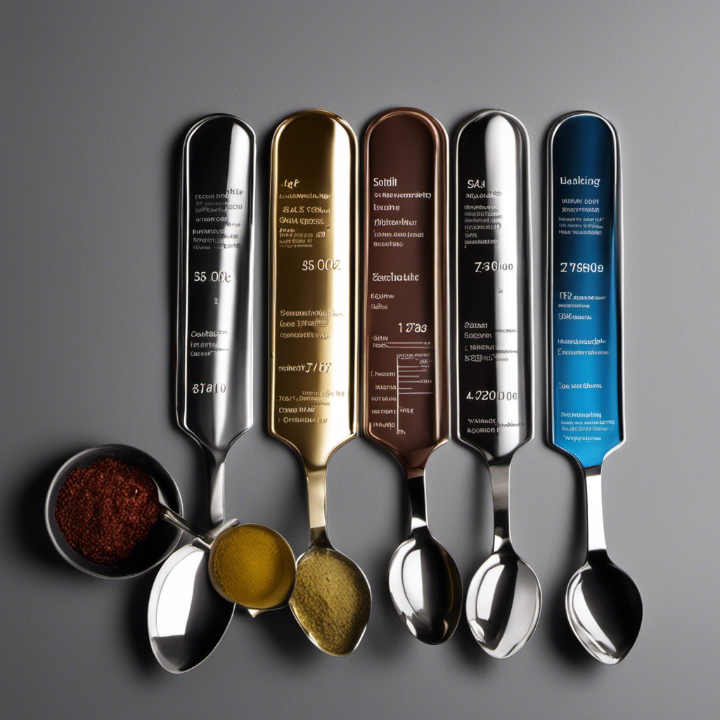An image showcasing a measuring spoon filled with 75 ml of liquid, accurately displaying the conversion from milliliters to teaspoons