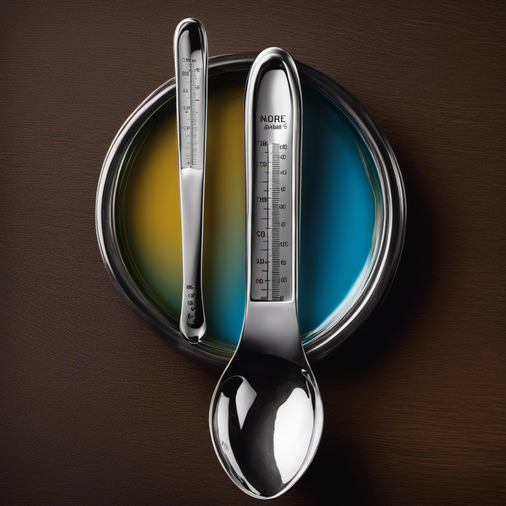 An image showcasing a measuring spoon filled with 8