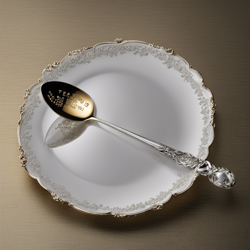 An image showcasing a delicate teaspoon filled with precisely measured 8