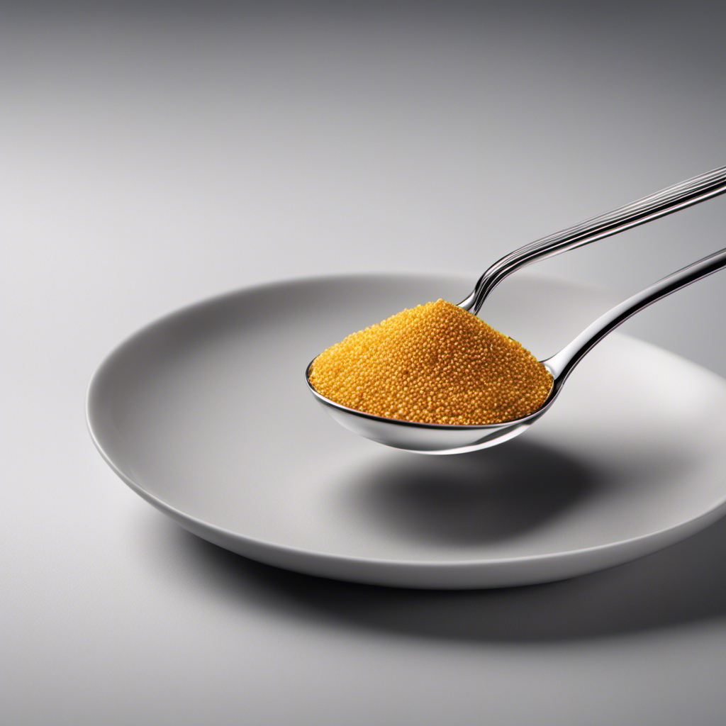 An image showcasing a delicate teaspoon filled with precisely measured 80 milligrams of a substance, conveying the concept of equivalence