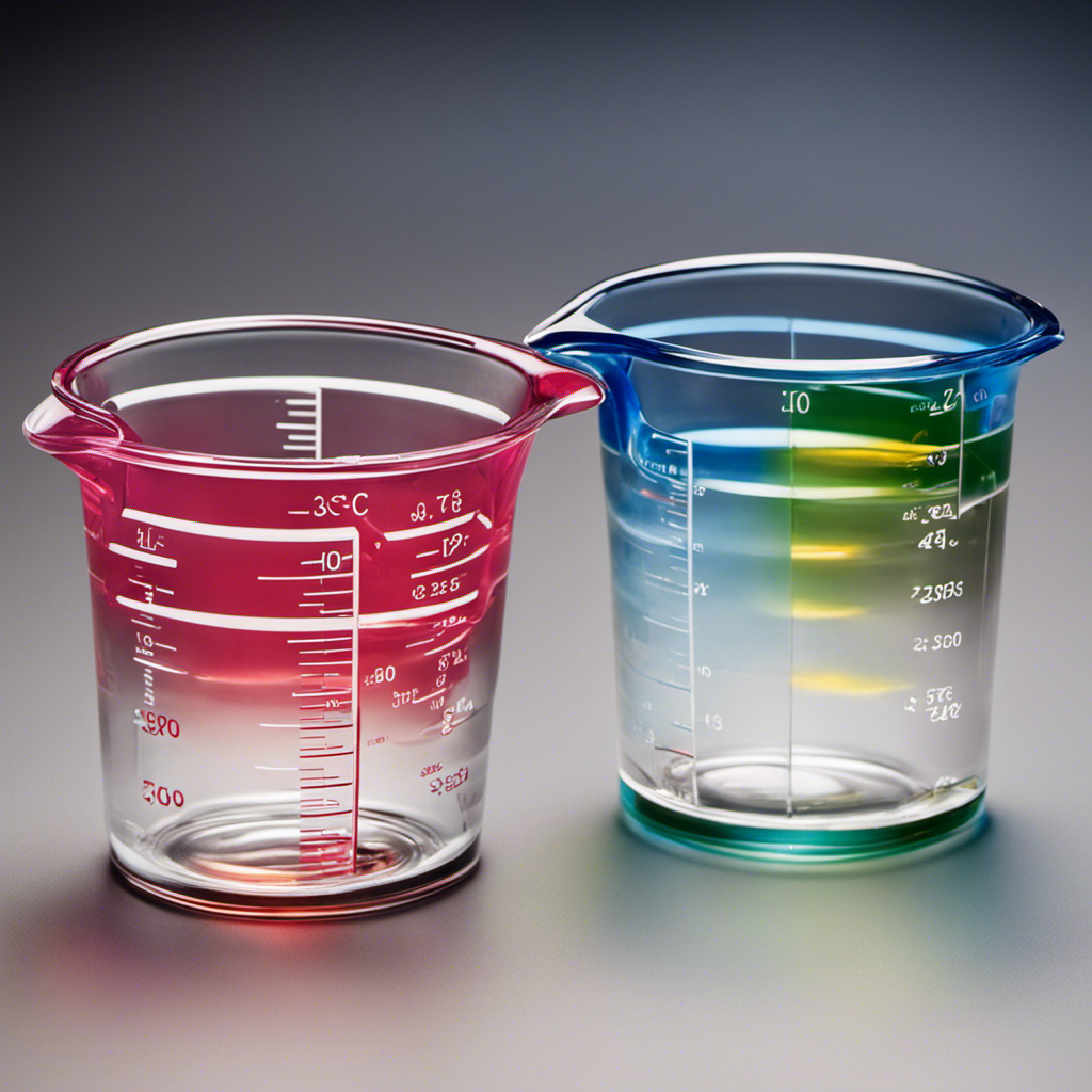 An image showcasing two glass measuring cups side by side – one filled with 8cc of liquid and the other with an equivalent amount measured in teaspoons