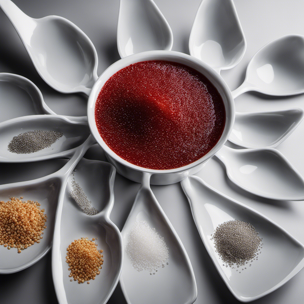 An image that showcases 9 teaspoons artfully arranged within a measuring cup, perfectly levelled