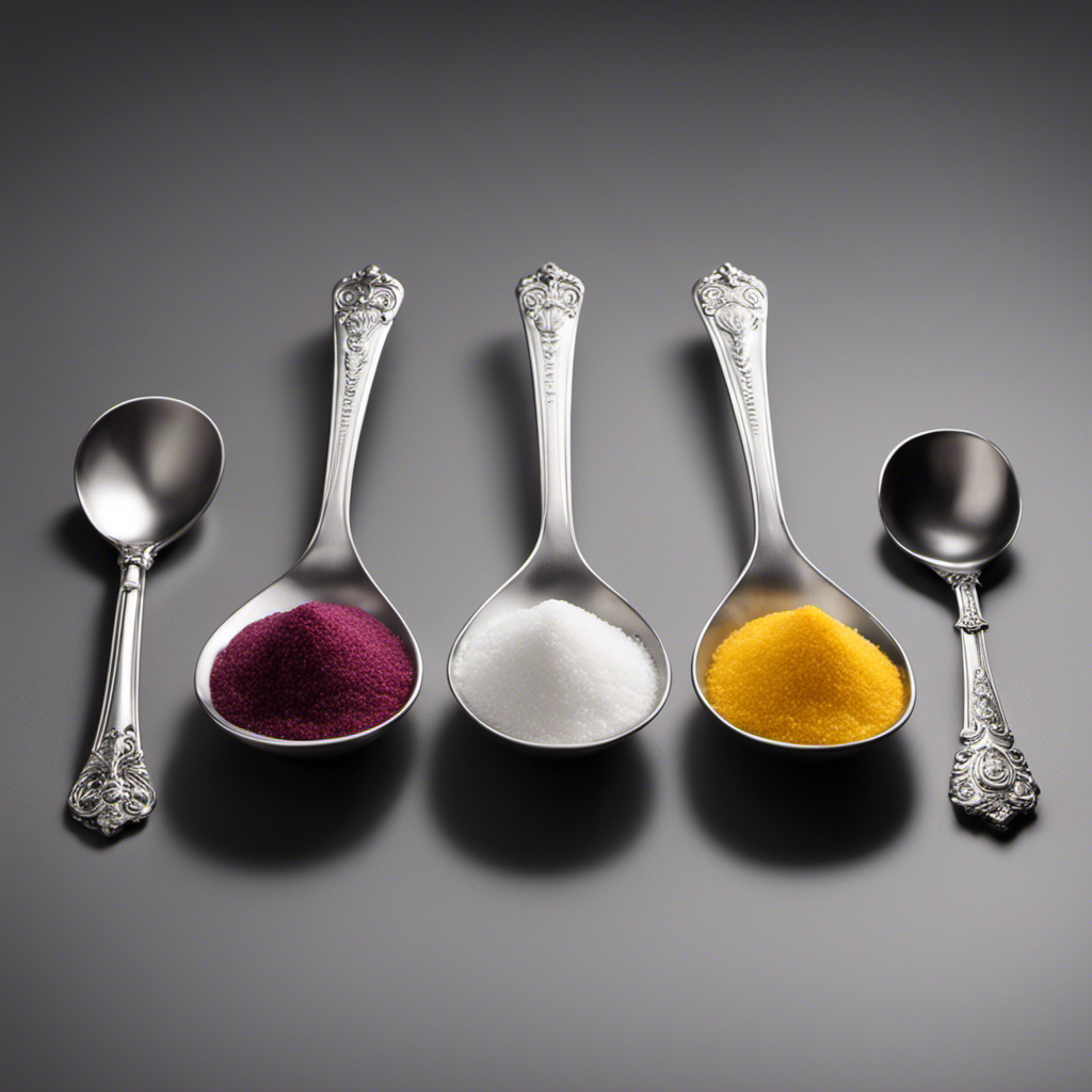 An image showcasing a measuring spoon filled with 1/4 tablespoon of sugar, alongside four identical teaspoons filled with the same amount, providing a visual comparison that illustrates the exact measurement equivalence