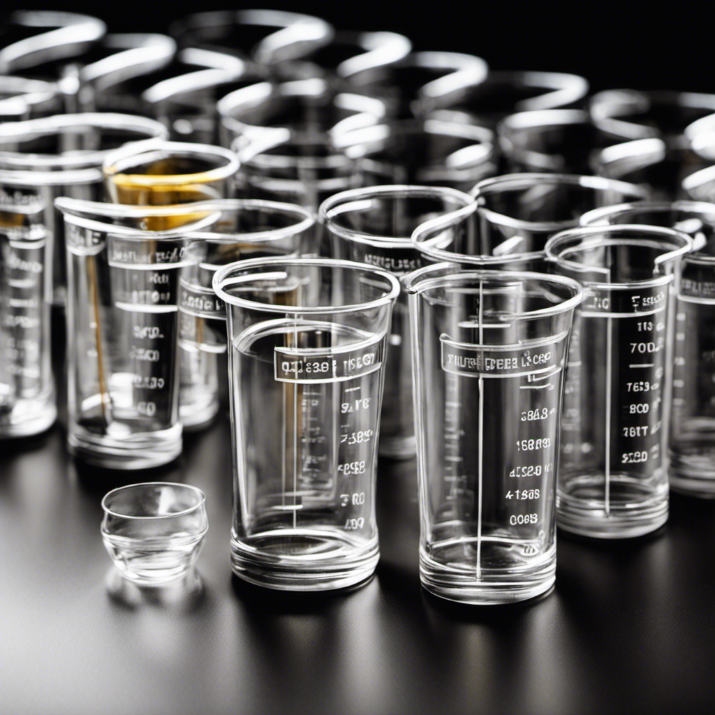 An image showcasing a transparent measuring cup filled with precisely 1 fluid ounce of liquid