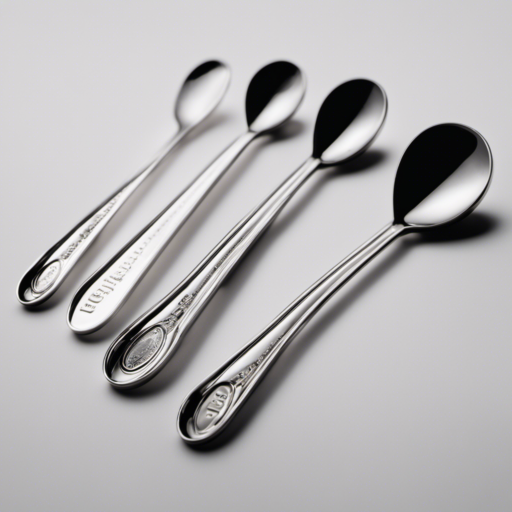 An image depicting two identical, petite, transparent measuring spoons, each containing precisely one-eighth of a teaspoon