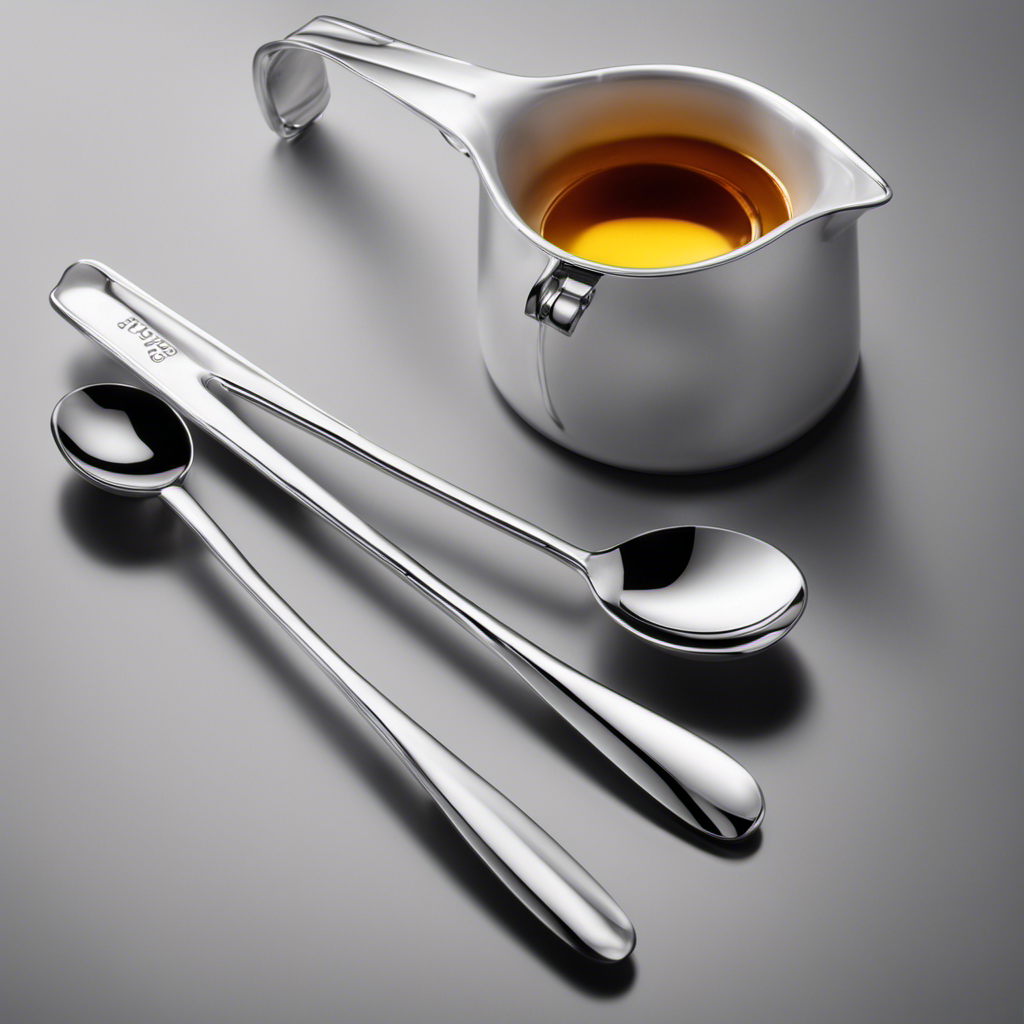 An image depicting a measuring spoon filled with 360mg of a substance, next to a teaspoon filled with a liquid equivalent