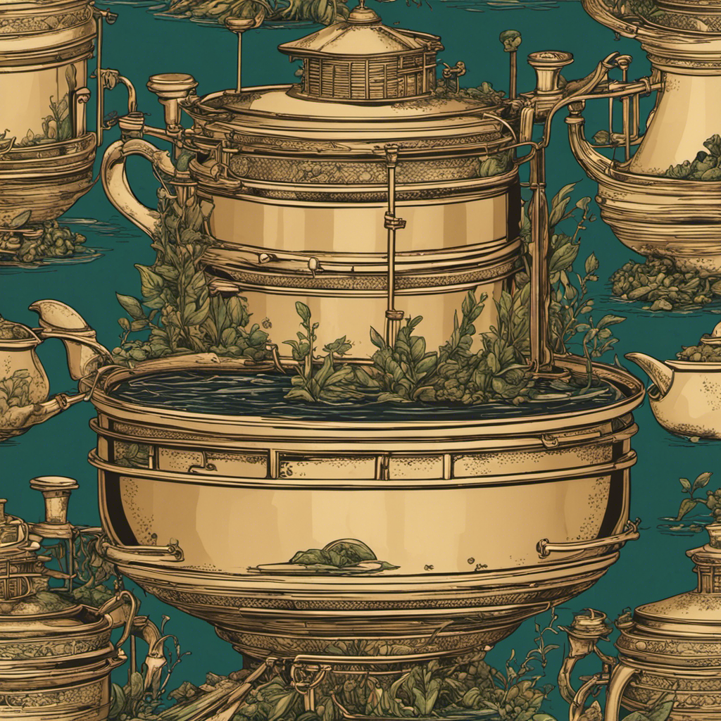 An image depicting a 250-gallon tea brewing process