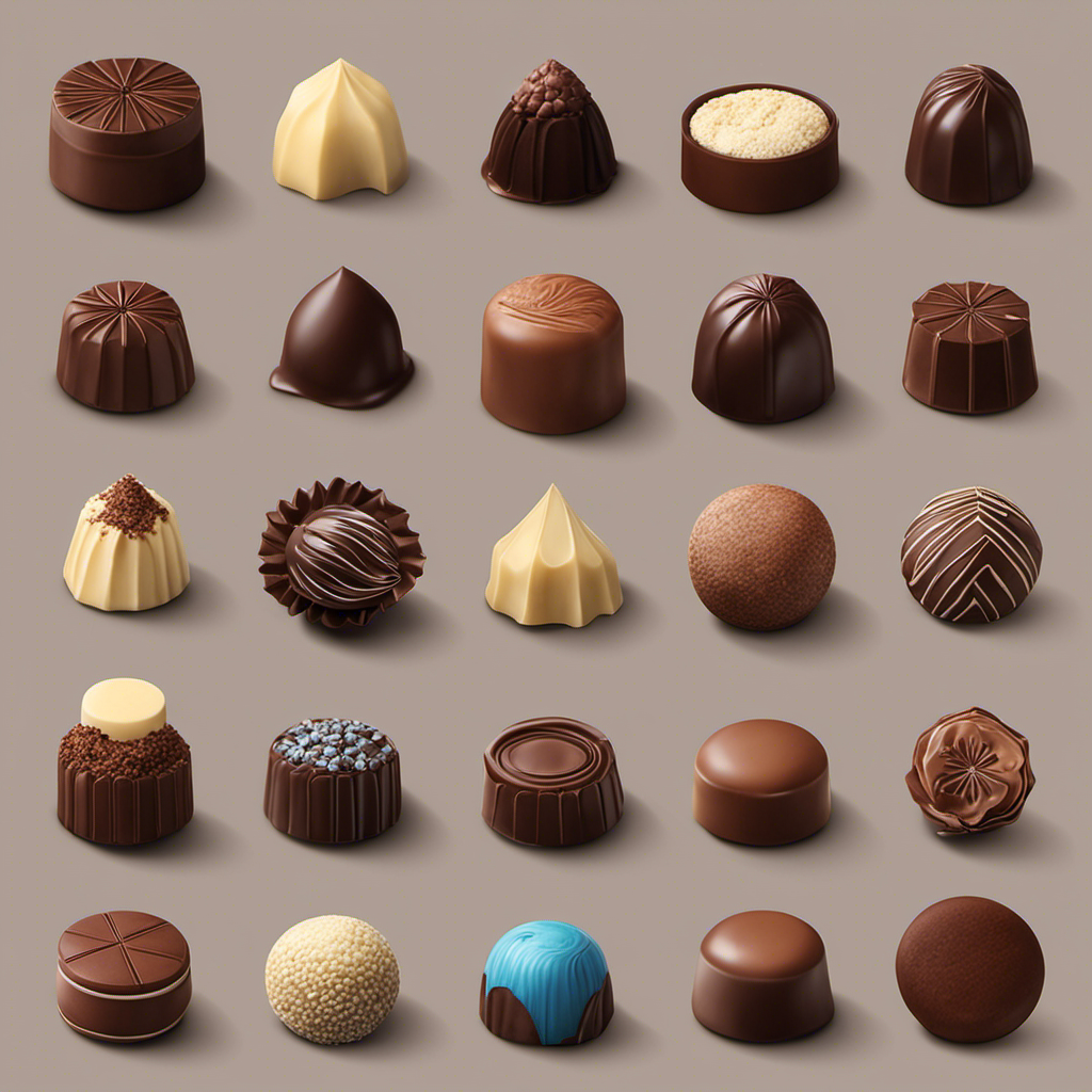An image depicting a variety of delicately handcrafted chocolates, each infused with differing levels of raw cacao