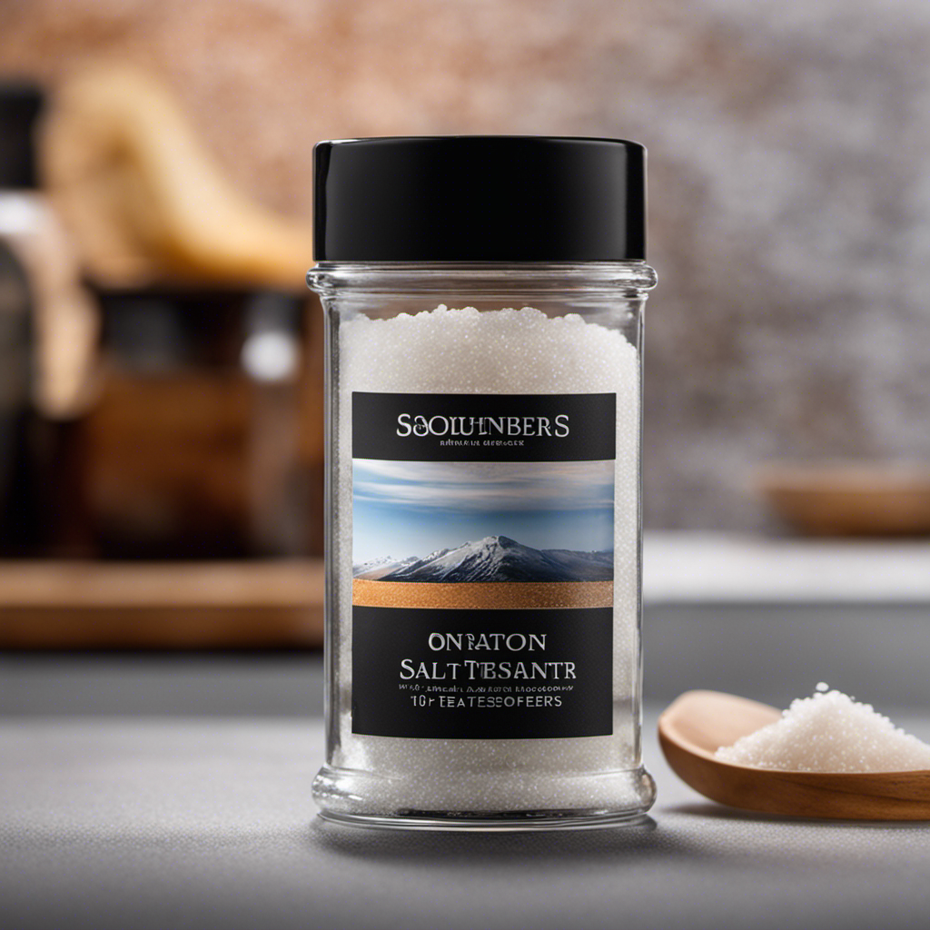 An image showcasing 1 1/2 teaspoons of salt poured into a transparent container