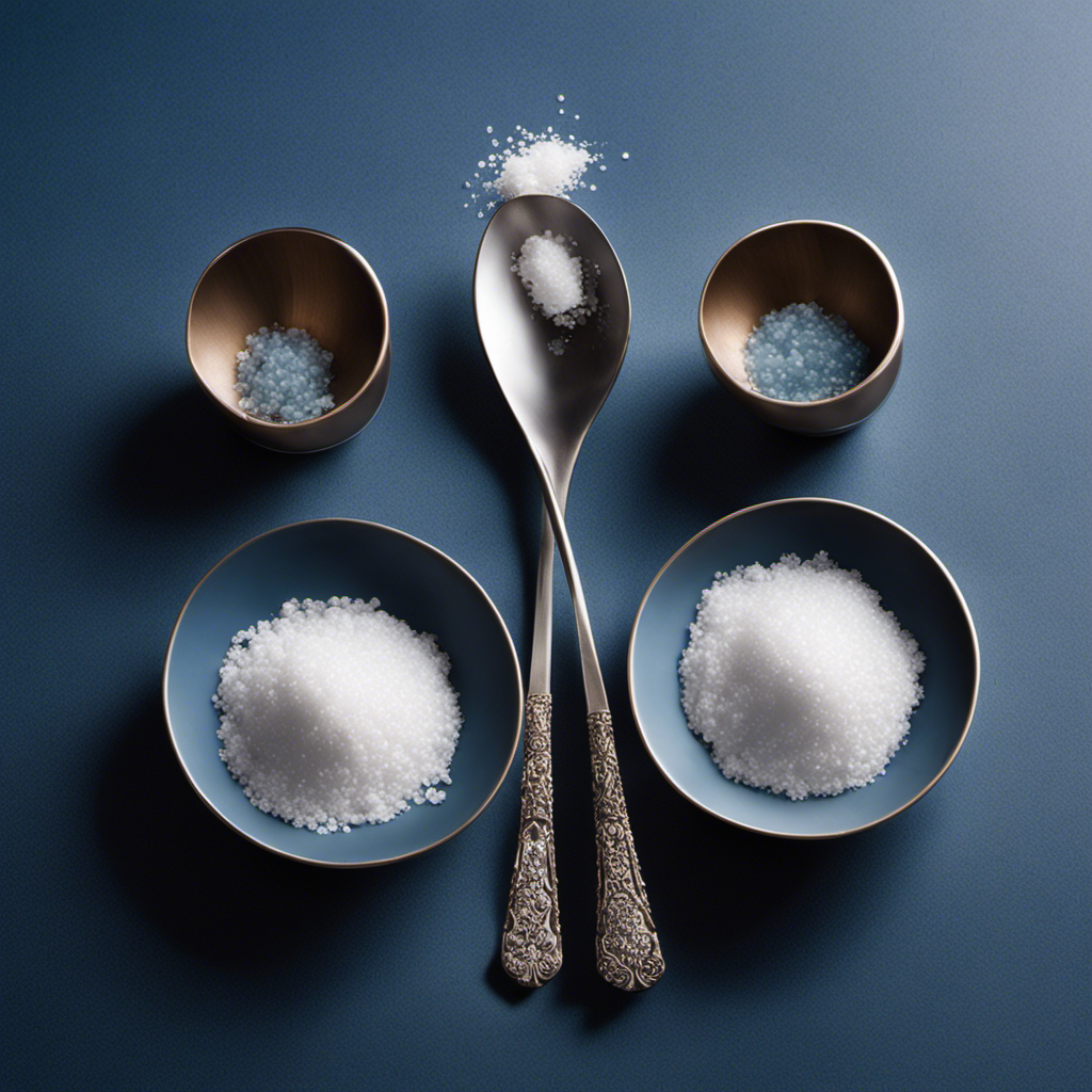 An image showcasing two clear teaspoons filled with salt, emphasizing its granular texture