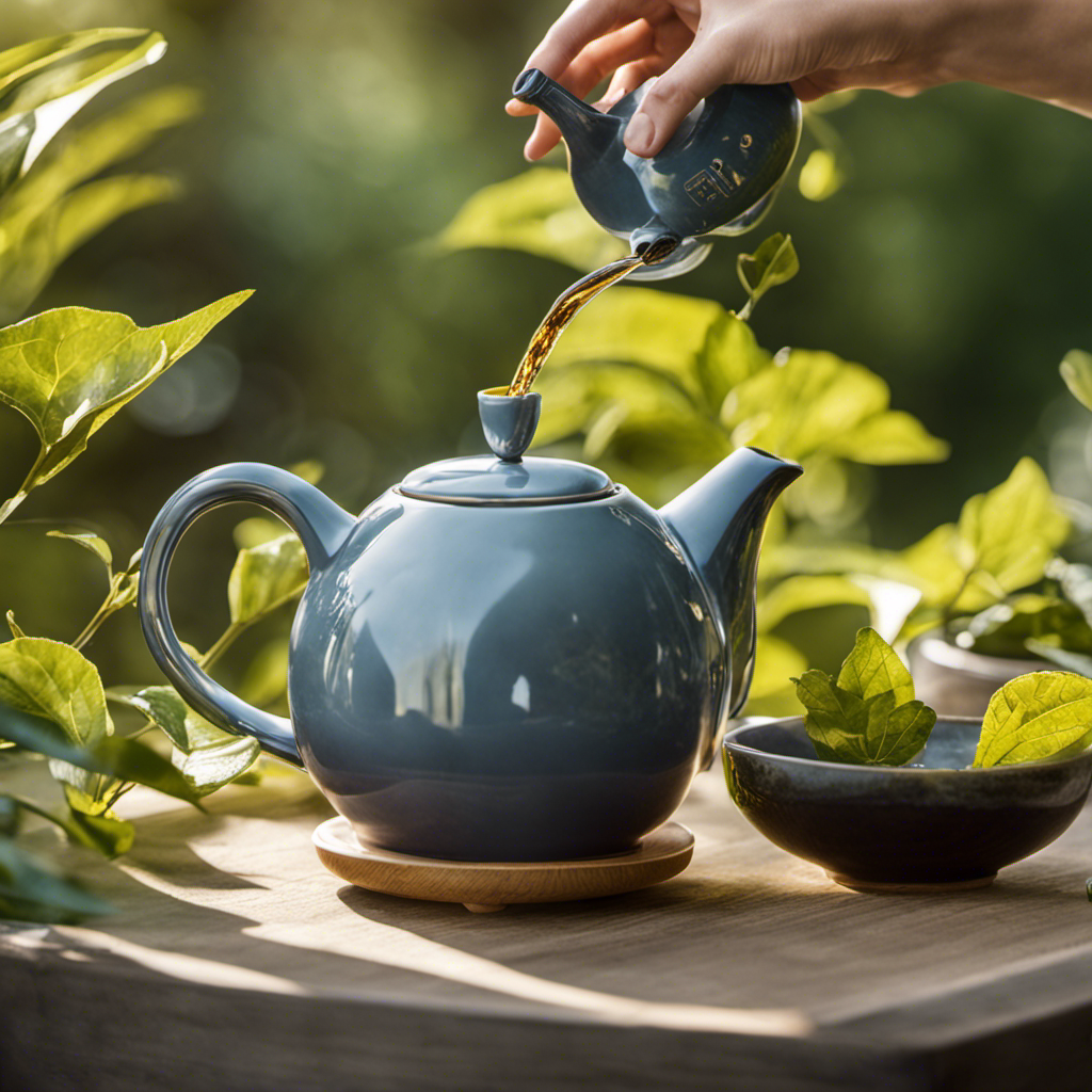 An image capturing the serene ritual of brewing Numi Loose Oolong Tea