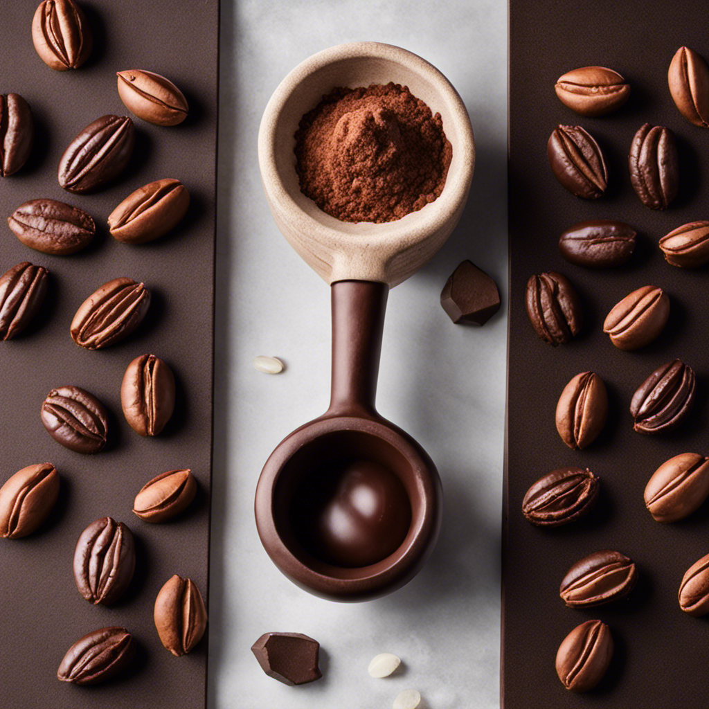 the delicate dance of a rustic mortar and pestle, rhythmically grinding raw cacao beans into a luscious, velvety dark chocolate, as sun-kissed hands lovingly shape the molten goodness into decadent bars