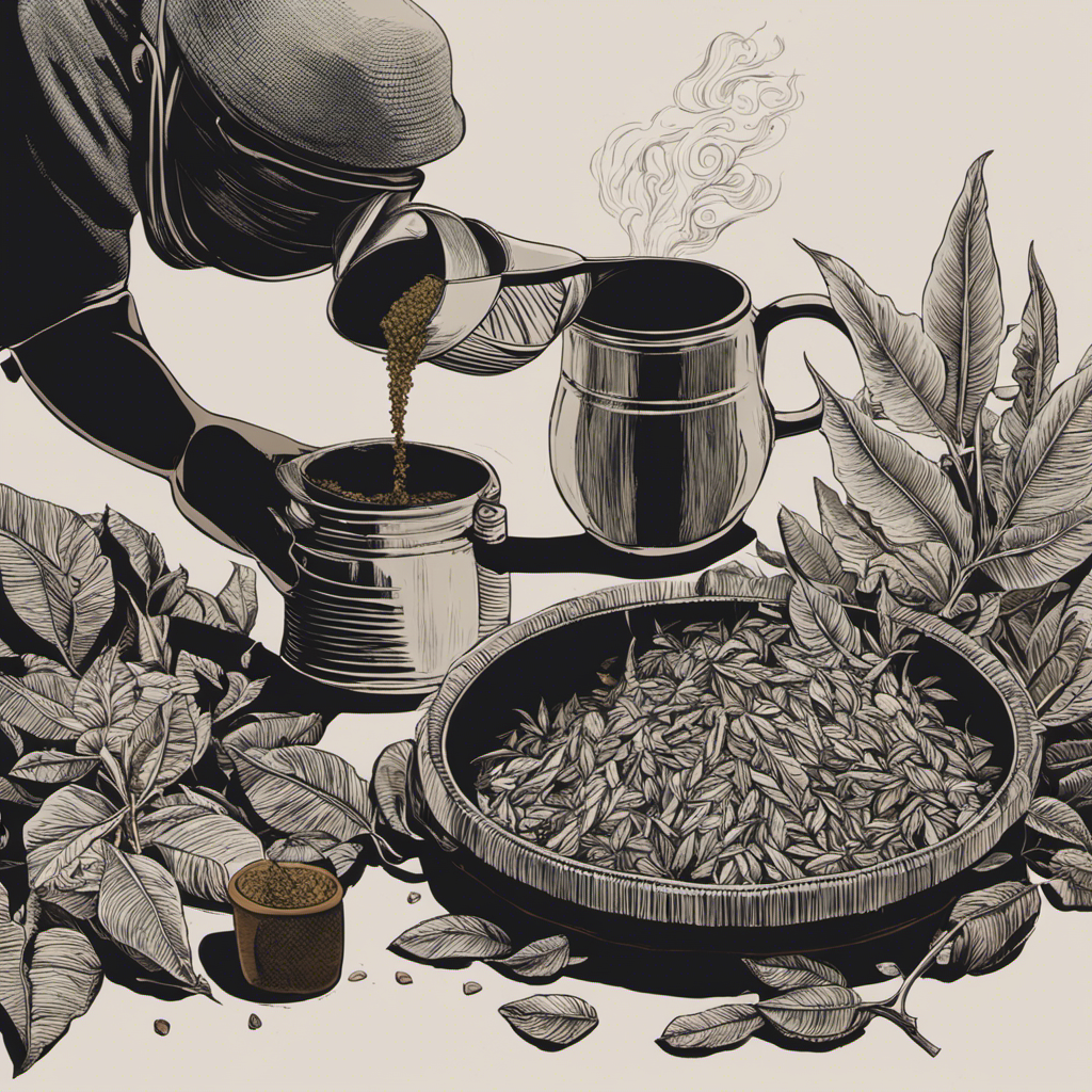 An image capturing the step-by-step process of preparing Yerba Mate in a rubber cup: a hand pouring hot water onto the dried leaves, the steam rising, the cup being covered, and finally, a person enjoying a steaming cup of Yerba Mate