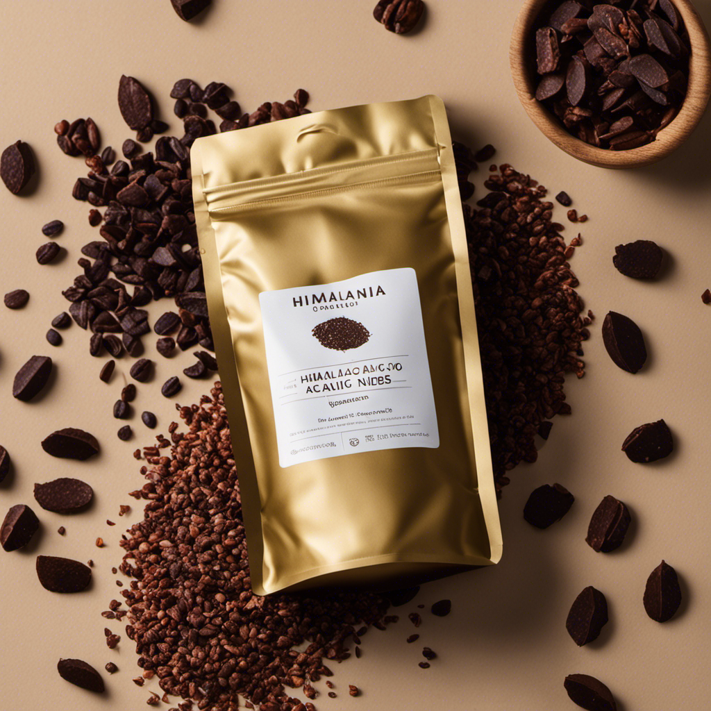 An image featuring a pair of hands delicately holding a package of Himalania Organic Raw Cacao Nibs