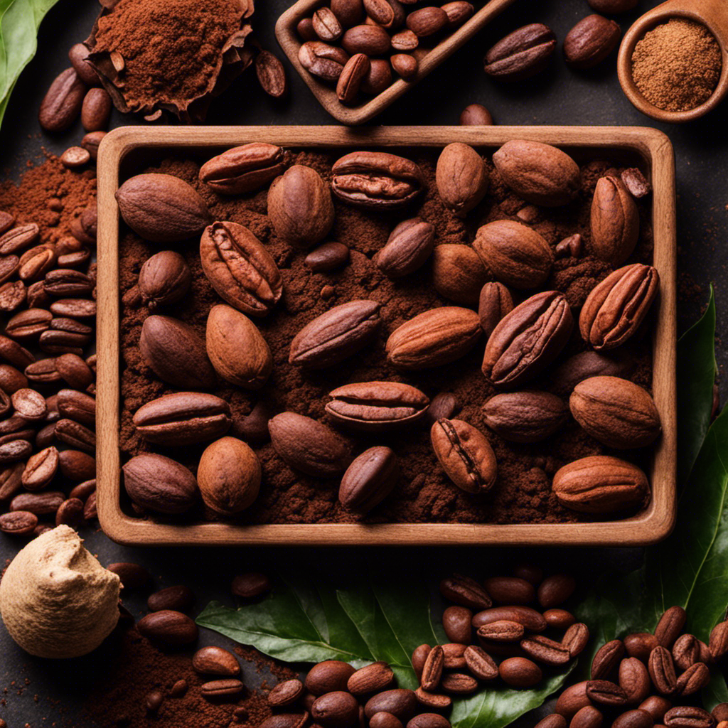 An image showcasing the step-by-step process of transforming raw cacao beans into powdery goodness
