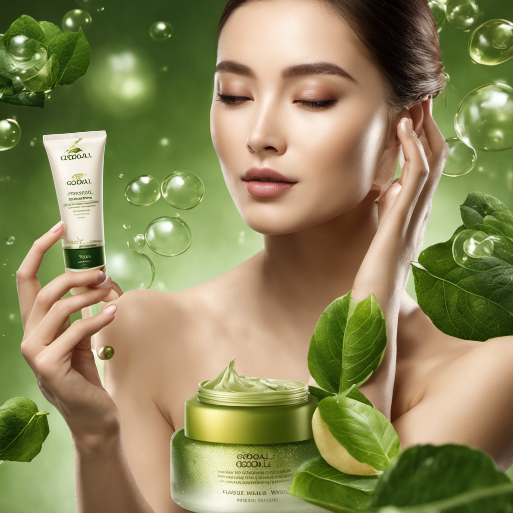 An image showcasing hands gently massaging the creamy Goodal Phytowash Yerba Mate Bubble Peeling onto a glowing face, capturing the luxurious bubbles and the radiant skin it leaves behind