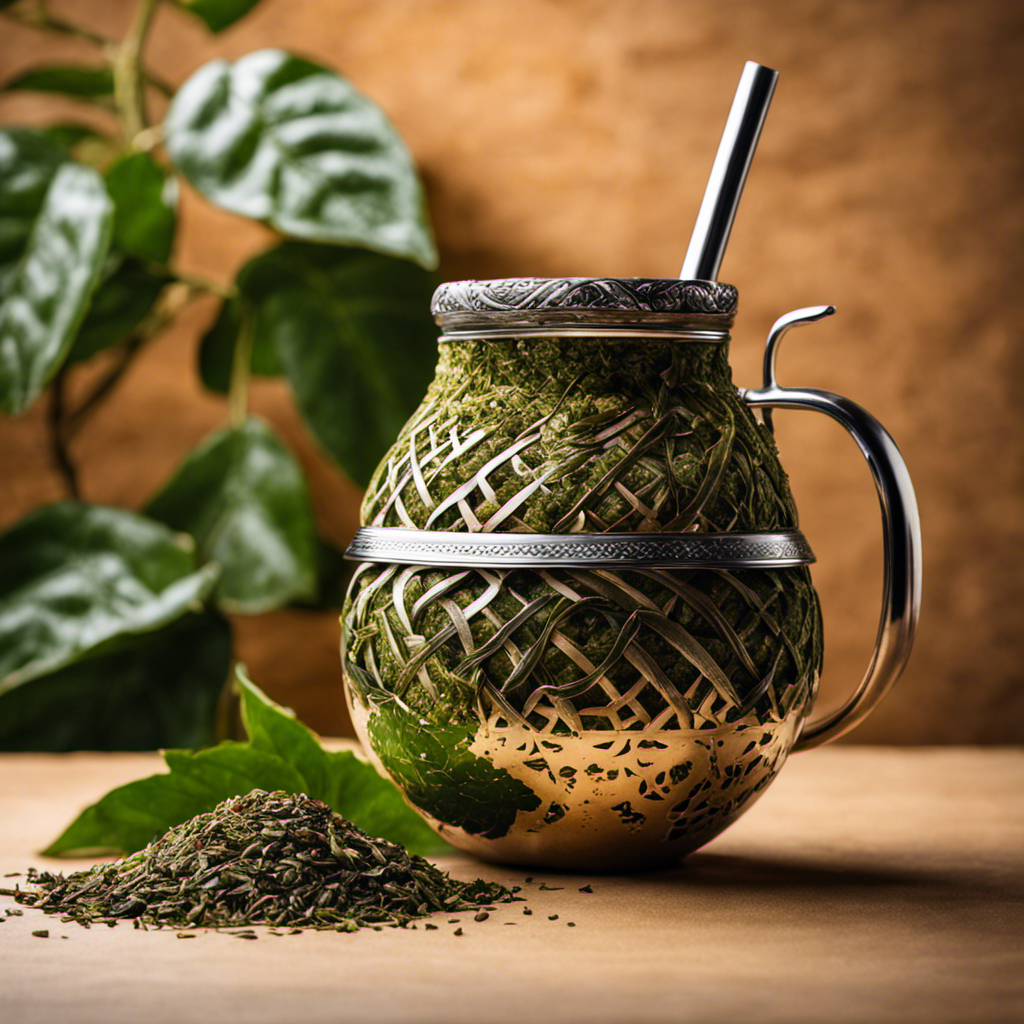 An image capturing the traditional process of preparing yerba mate loose leaf