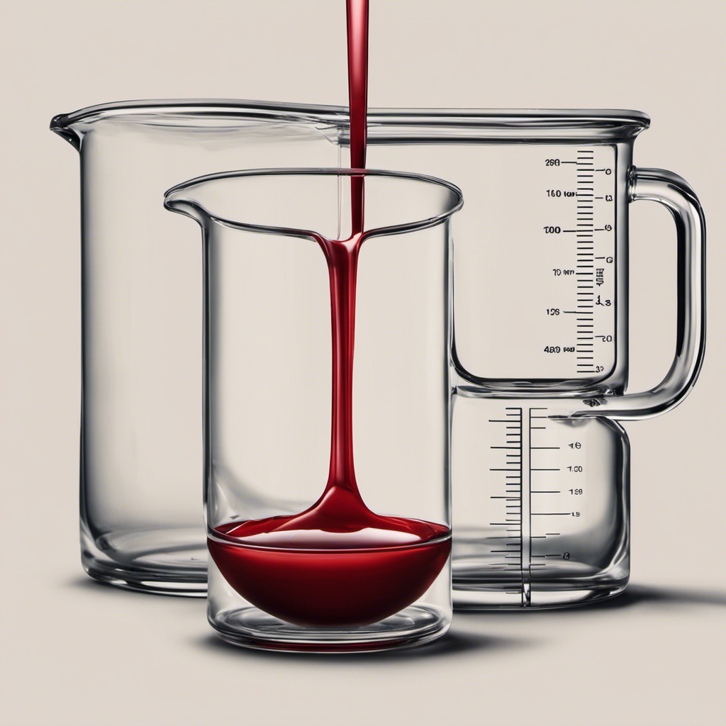 An image showcasing a measuring cup partially filled with 3/4 cup of liquid