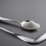 An image showcasing a delicate teaspoon filled with precisely measured 3 grams of sugar