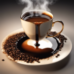 An image showcasing a steaming cup of coffee, gradually transforming into a burnt, smoky mess as the temperature gauge reaches a scorching 200 degrees Fahrenheit