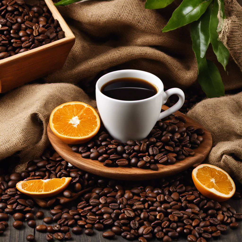 An image depicting a serene morning scene with a steaming cup of black coffee, surrounded by fresh coffee beans, showcasing its rich aroma and enticing dark color, inviting readers to explore the health benefits and potential drawbacks of this popular beverage