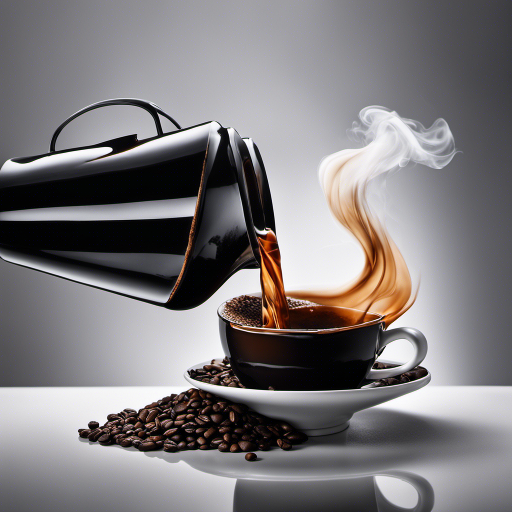 An image showcasing a cup of dark, charred coffee with billowing smoke, emphasizing its burnt aroma