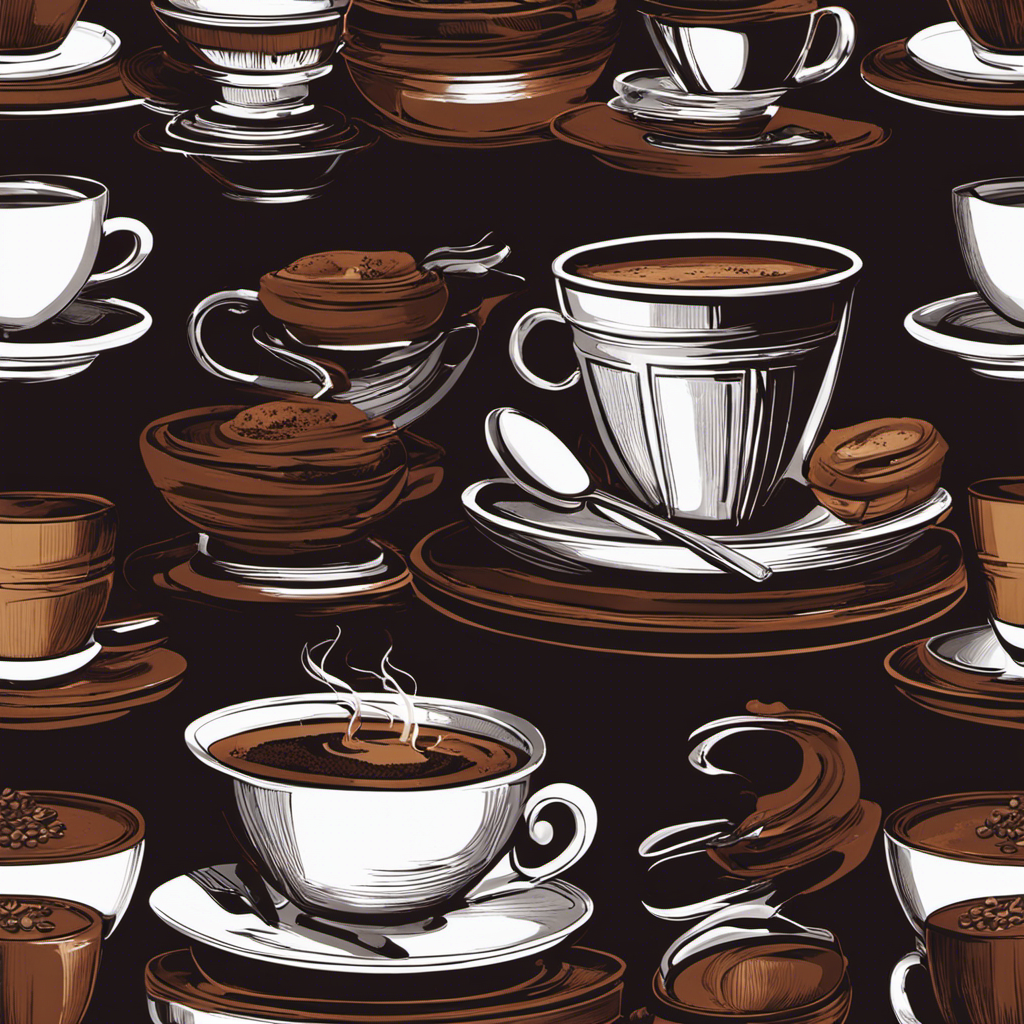 An image showcasing two steaming cups of coffee side by side, one filled with rich, dark roast coffee and the other with a lighter roast