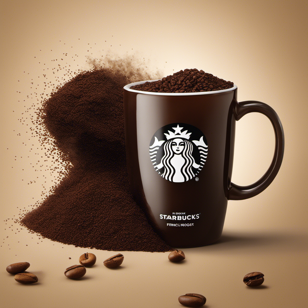 An image that showcases a steaming cup of Starbucks French Roast coffee, perfectly brewed to a rich, dark hue