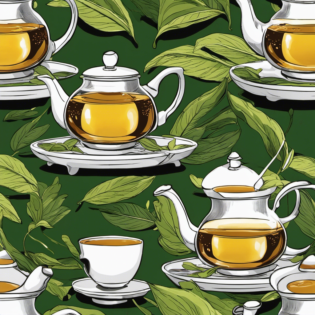 An image showcasing the step-by-step process of brewing Milk Oolong Tea: a delicate teapot pouring steaming water onto a vibrant green tea leaf, gradually unfurling to release its creamy aroma