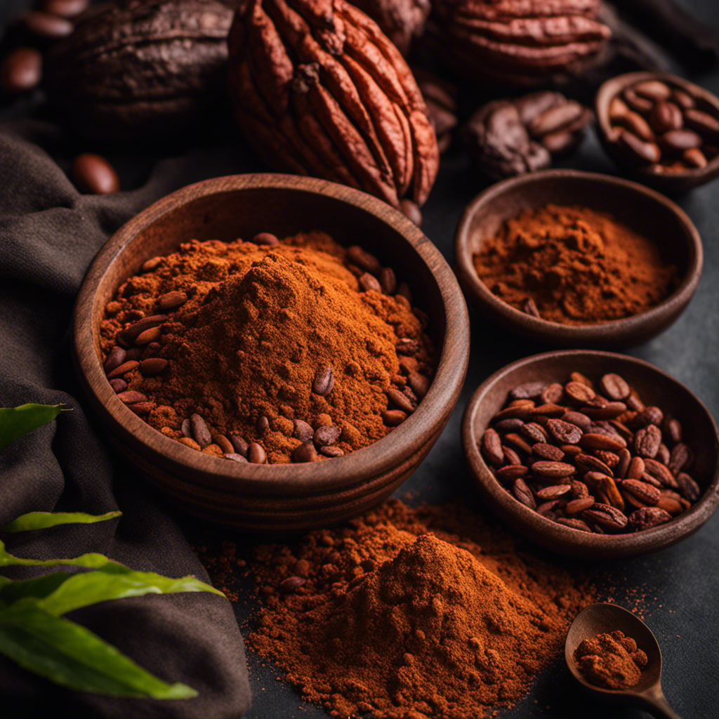 An image showcasing the intricate process of raw cacao powder production