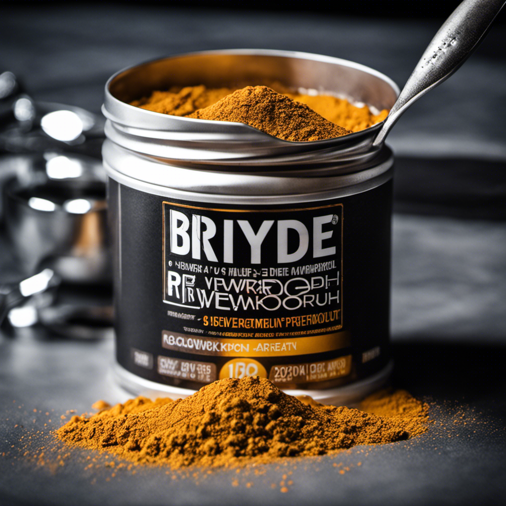 An image that showcases a close-up view of a silver teaspoon, filled to the brim with Mr Hyde Pre Workout powder