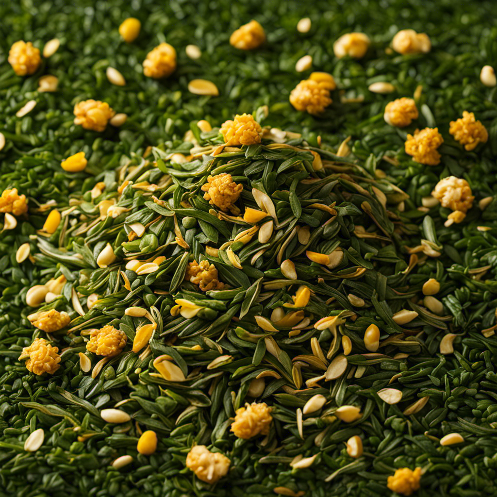 An image that captures the serene essence of a steaming cup of Genmaicha tea