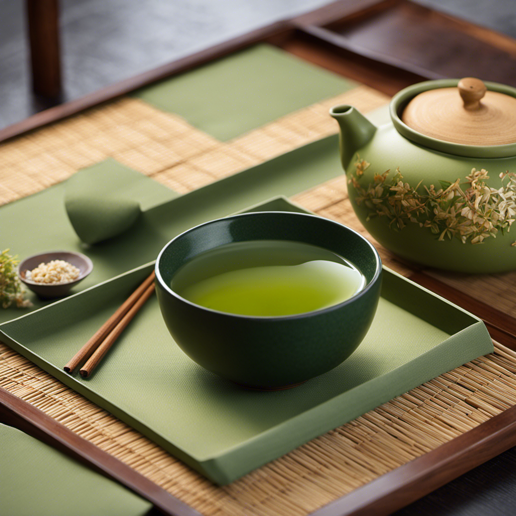 An image featuring a traditional Japanese tea ceremony set on a serene tatami mat