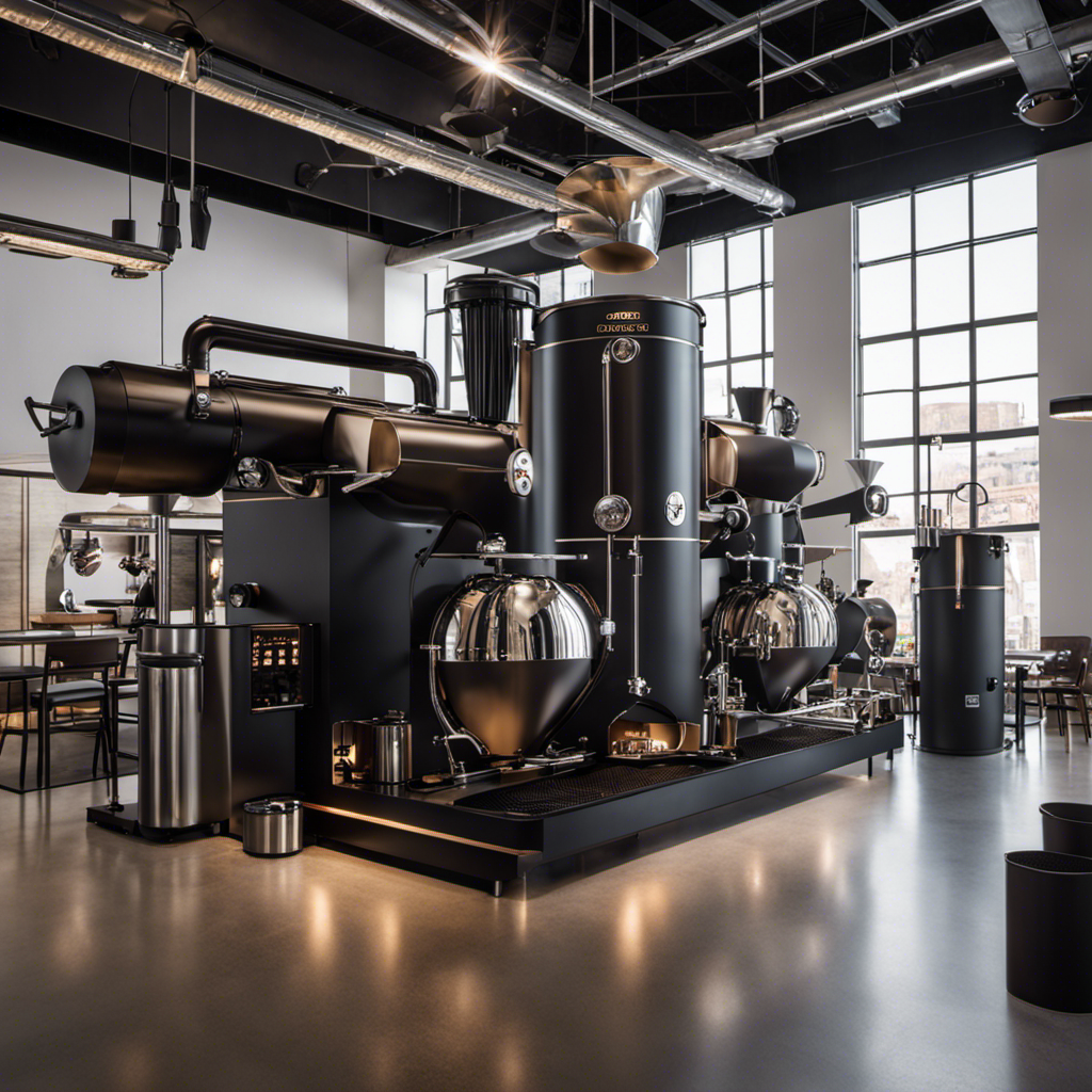 An image showcasing the contrasting features of drum and hot air coffee roasters