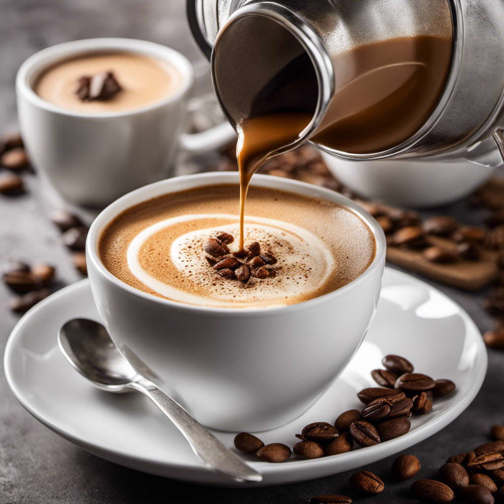 An image showcasing a steaming cup of coffee with a rich, creamy texture