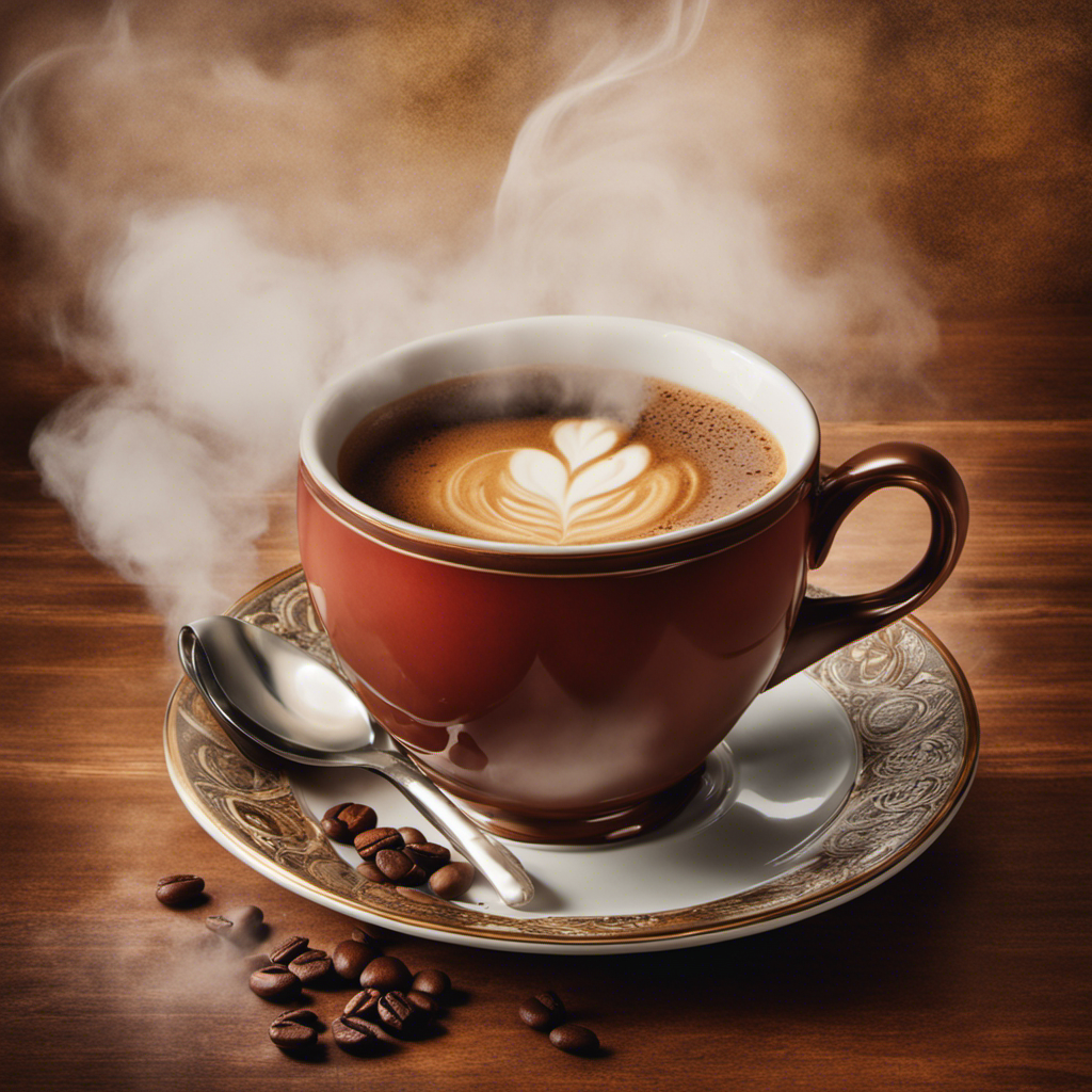 An image showcasing a vintage coffee cup filled with a warm, rich, and aromatic beverage, surrounded by steaming vapor, evoking curiosity and inviting readers to explore the meaning of Postum