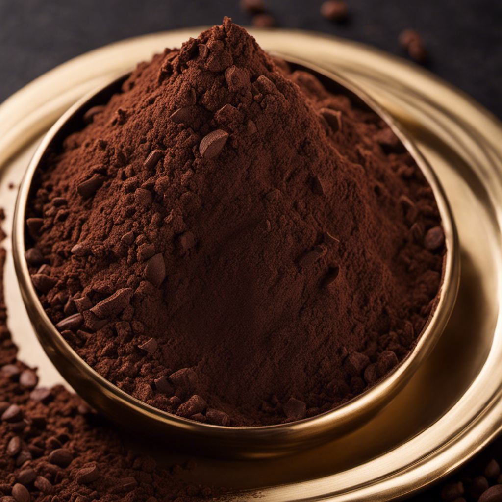 An image featuring a close-up shot of a dark, rich, velvety cacao powder