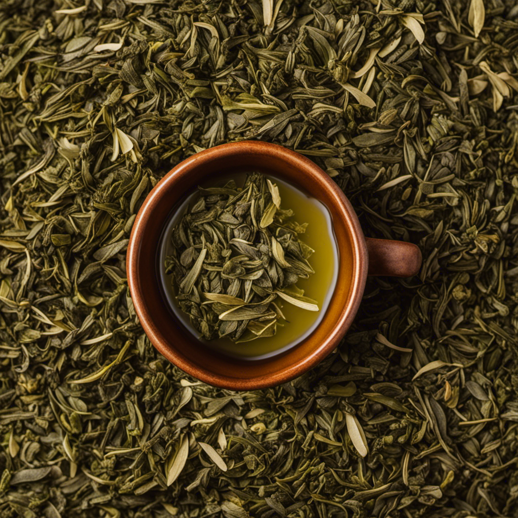 An image showcasing a close-up view of a steaming cup of yerba mate traditional tea