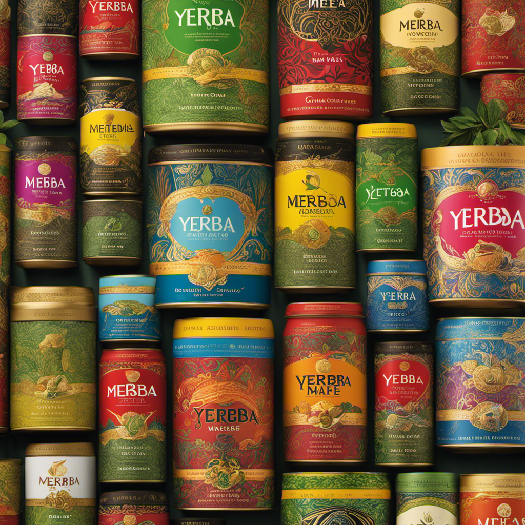 An image showcasing a vibrant assortment of meticulously crafted Yerba Mate brands, each adorned with unique packaging, highlighting their distinct flavors and origins