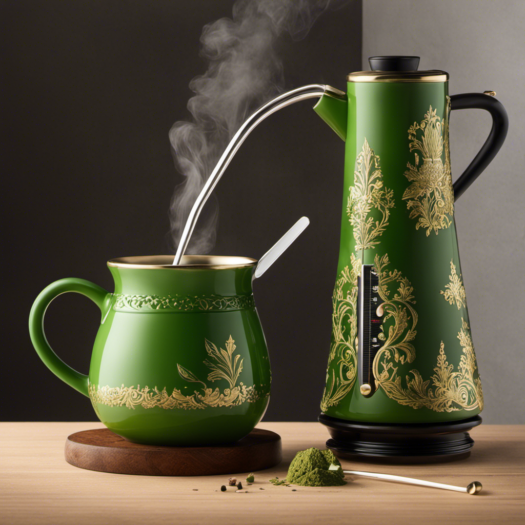 An image that showcases a steaming cup of Yerba Mate, perfectly brewed at the ideal temperature